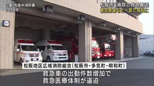 三重県松阪市で今月から救急車の利用が”一部有料”に　入院不要の場合7700円