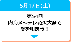 8月17日(土)　第54回内海メ～テレ花火大会で愛を叫ぼう！